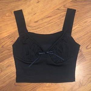 YesStyle Black Bustier Crop Top || Size M
